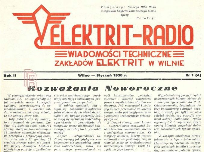 Gamyklos mėnraštis „Elektrit–Radio. Wiadomości Techniczne“